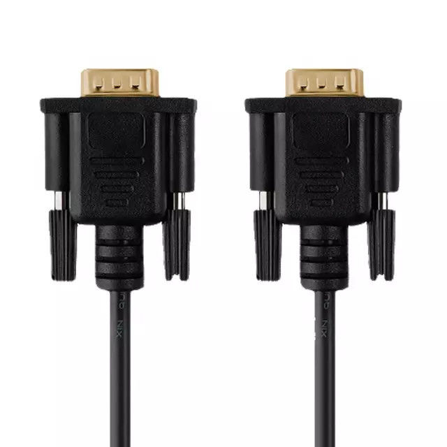 Mâle de câble série de Pin de RS232 DB9 9 au plat d'or masculin de transmission de données vidéo