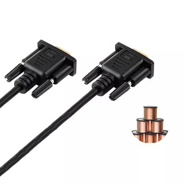 Mâle de câble série de Pin de RS232 DB9 9 au plat d'or masculin de transmission de données vidéo