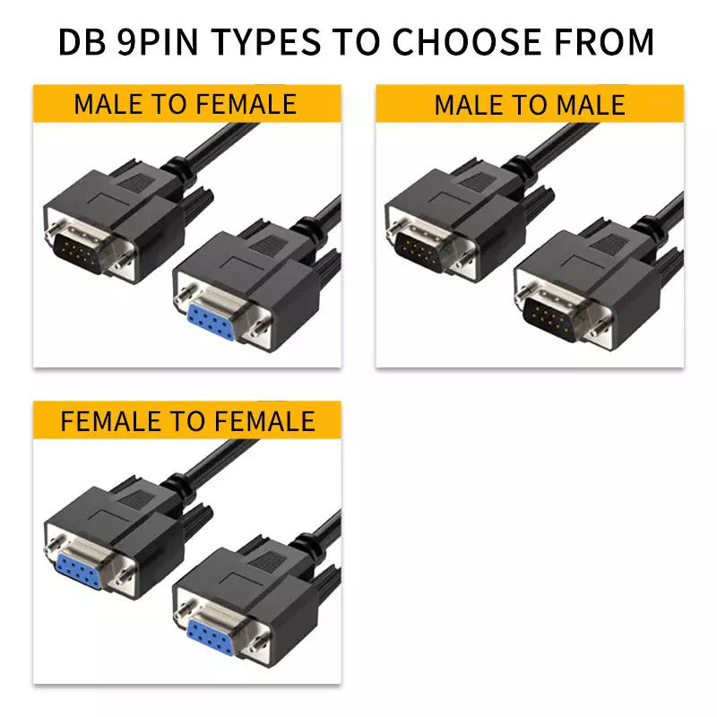 9 cœurs 15 cœurs 25 cœurs 9 broches Null Modem Câble RS232 Câble d'imprimante