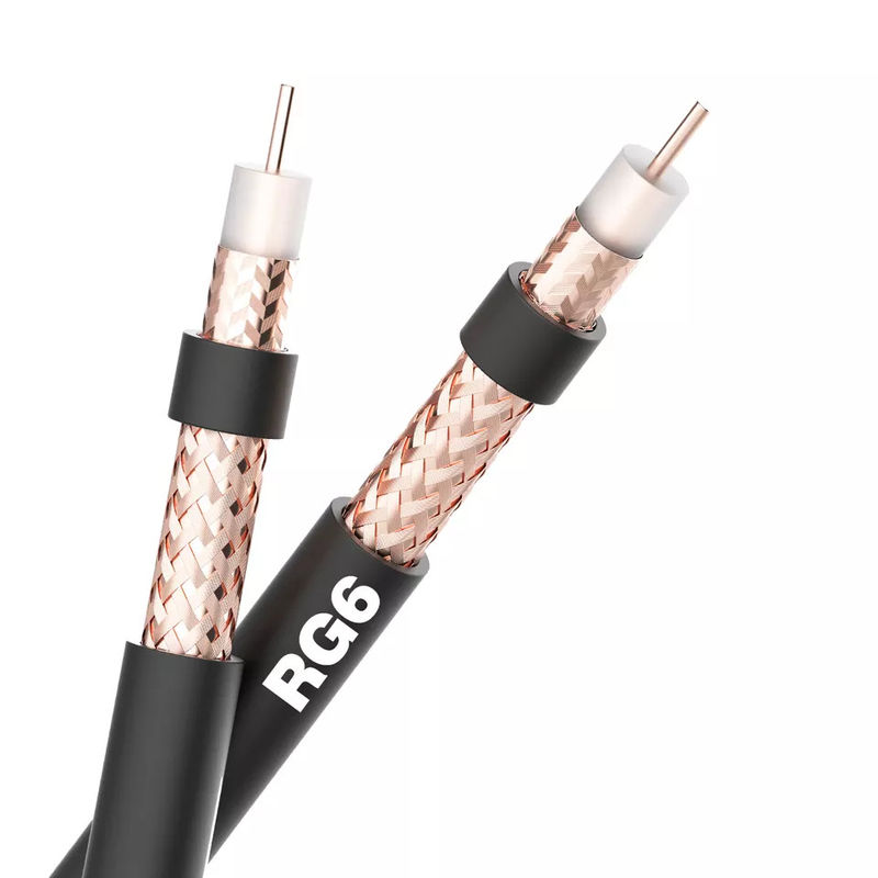 Câble coaxial de cuivre Rg6 nu solide de 50 ohms 1000 pi pour le récepteur satellite