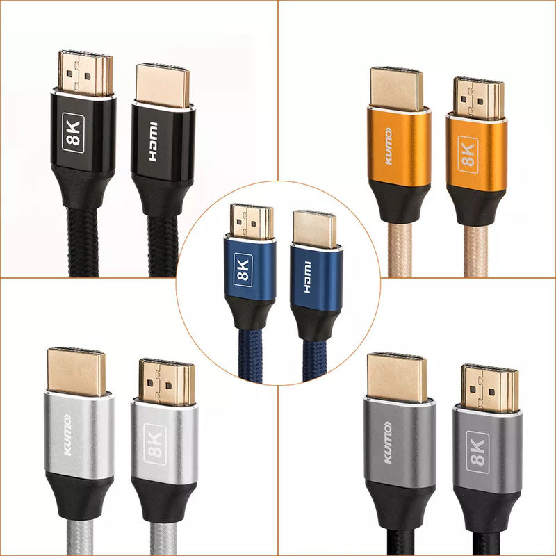 HDR TDR Test 48gbps Plaqué Or 4k Câble HDMI 120Hz Prend en Charge Ethernet 3D 4K HDTV