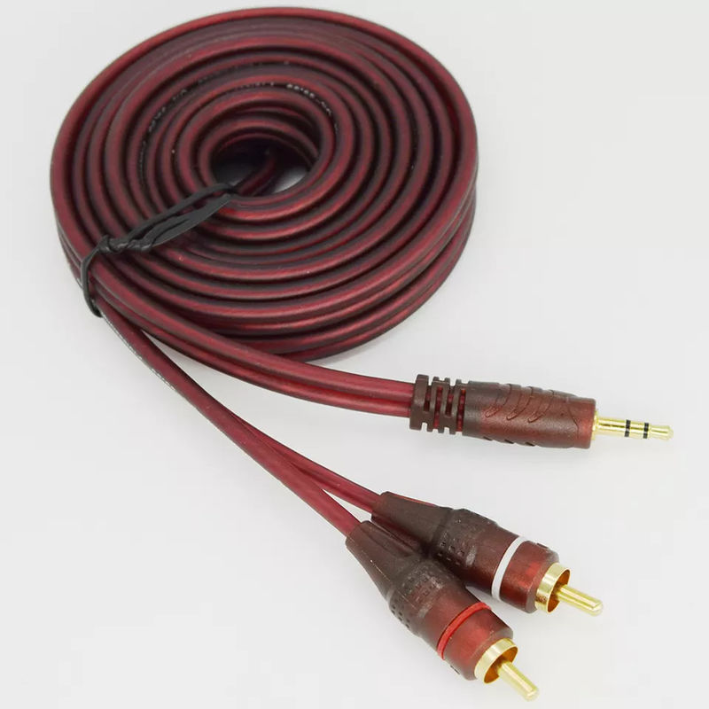 Câbles audio vidéo pour lecteur DVD Câble audio mâle stéréo 3,5 mm vers 2 Rca mâle