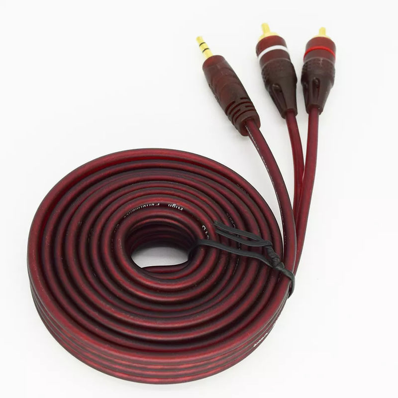 Câbles audio vidéo pour lecteur DVD Câble audio mâle stéréo 3,5 mm vers 2 Rca mâle