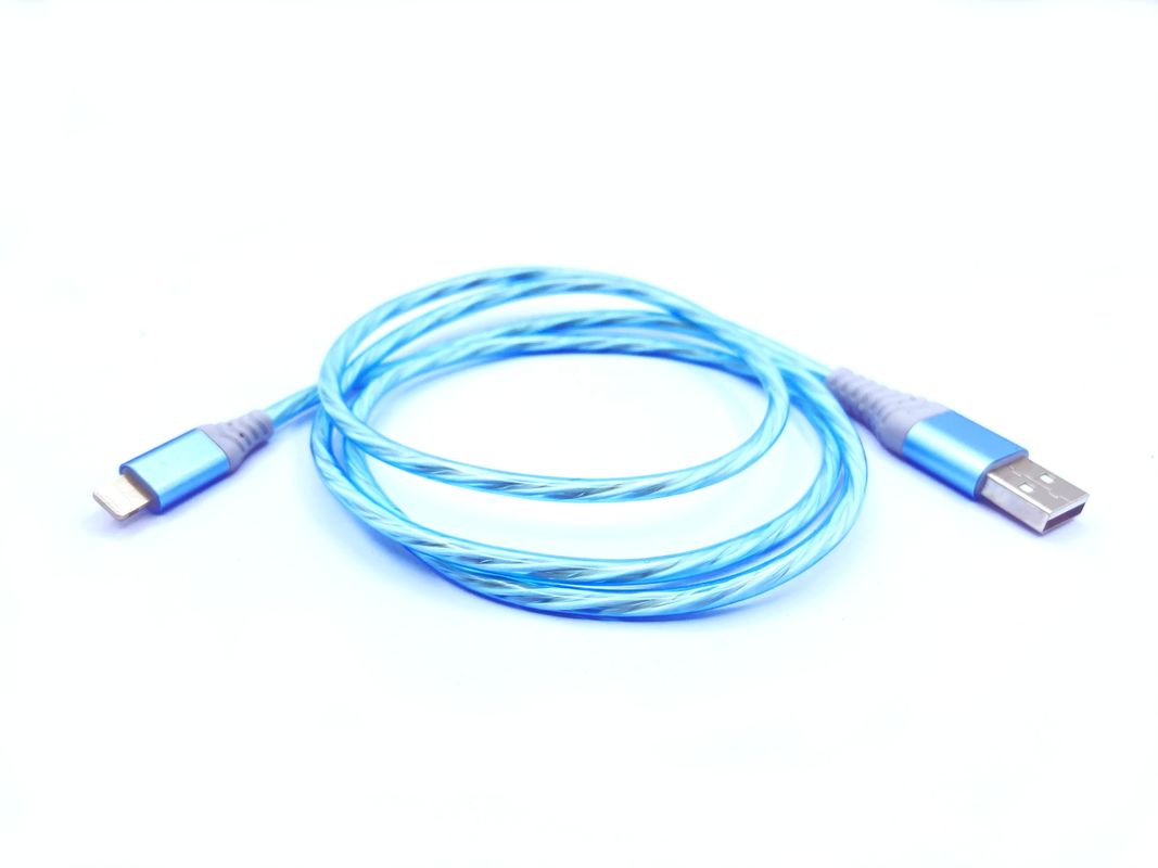 Le remplissage rapide câblent 3 DANS 1 type câble de clignotant de remplissage coloré de foudre de câble de C 3A LED USB
