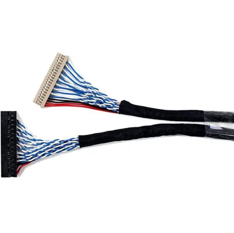 1.25mm 2.0mm Pitch 20 30 40 Pin Connecteur LVDS câble écran LCD