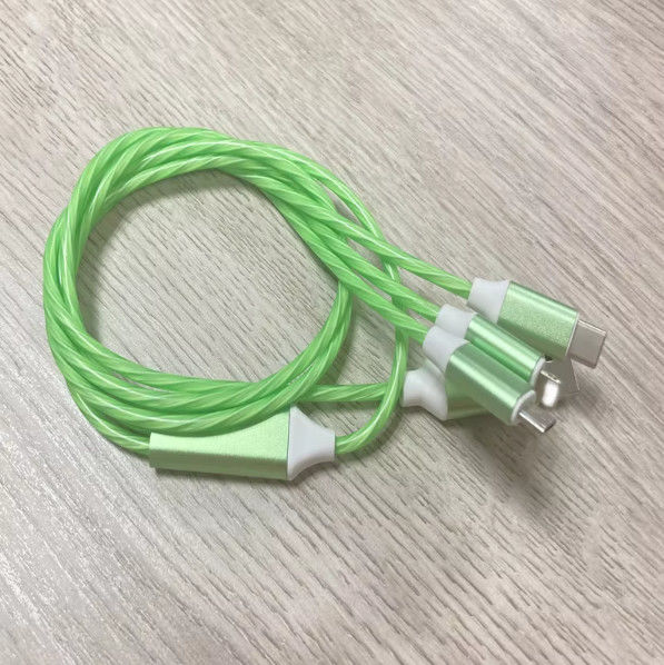 Vente à chaud prix d'usine 3 en 1 câble USB pour éclairer la nuit et le câble de transfert de date lumineux