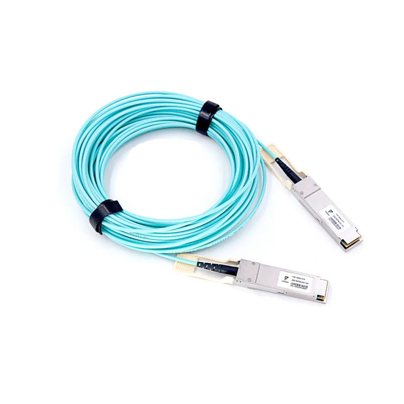 Assemblage de câble QSFP-40G 100G 200G 1m 2m 3m 5m 10m OM2 OM3 OM4 AOC Cable optique actif personnalisé QSFP+ QSFP28 QSFP56 QSFP-DD