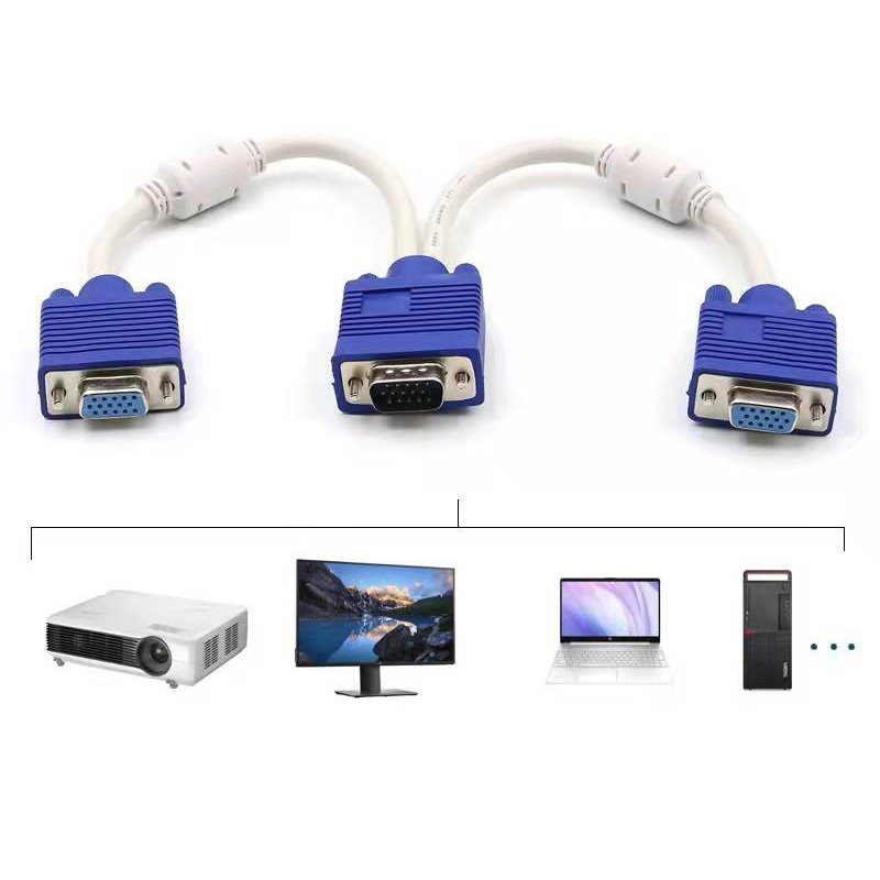 Assemblage de câble de données VGA personnalisé pour ordinateur hôte vers moniteur d'affichage et projecteur, liaison fiable des fabricants de faisceaux de câbles