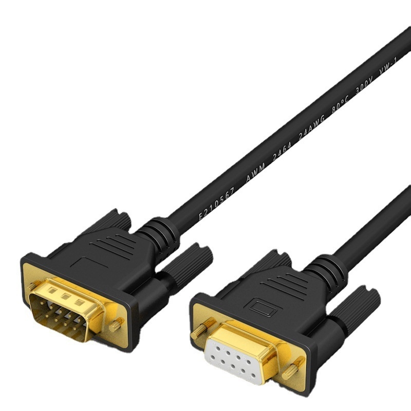 Cable personnalisé DB9 RS232 Homme à Homme et Femme Assemblage de câble de connexion en série croisé Conçu pour une utilisation fiable dans les équipements industriels