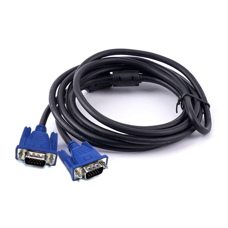 Custom Cable Blue Plug VGA Cable Computer Cable VGA (3+2) Video Cable Supports 24 Inch Screen VGA Computer Connection 1.5m
