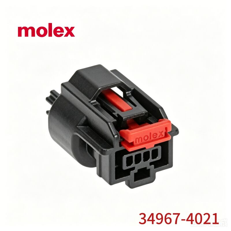 Molex 34967-4021 Boîtier de connecteur automobile noir à 4 broches avec clip de verrouillage rouge, connecteur Molex d'origine