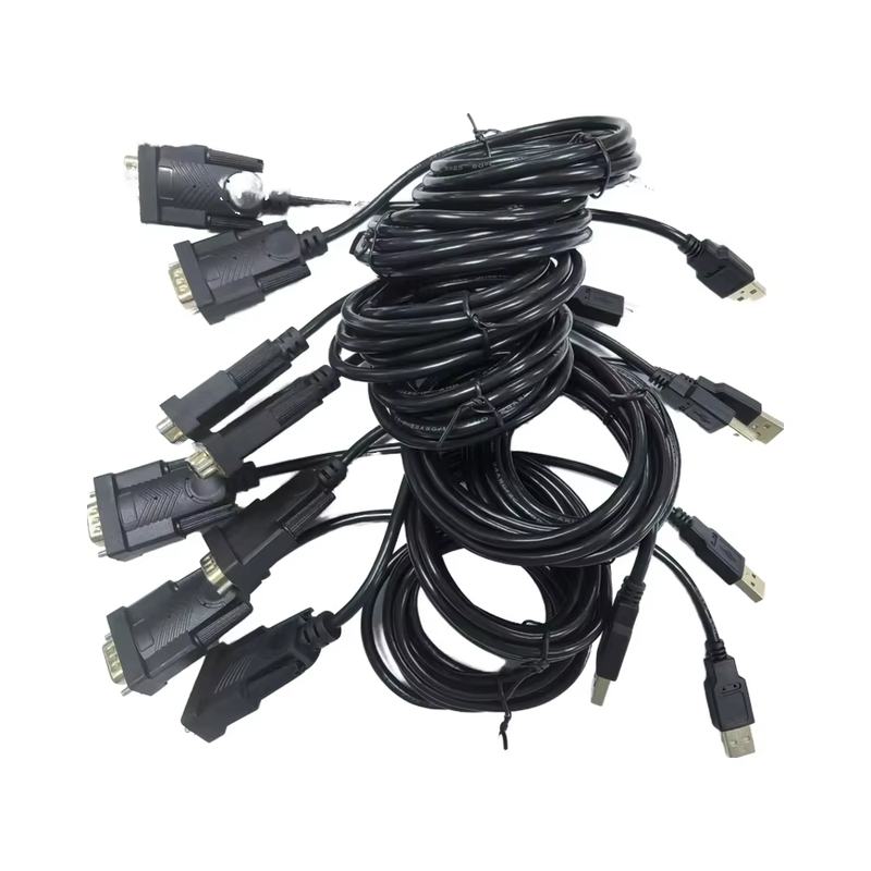 DB9 D-SUB 9-Pin Assemblage de câble coaxial VGA mâle-femme 0-180 Miniature PVC Jacket Moniteur haut-parleur Microphone Lecteur DVD 4K