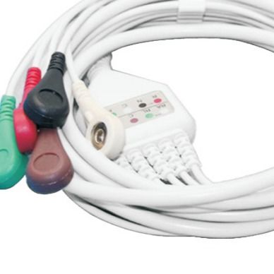 OEM de câble d'électrodes de physiothérapie de câble instantané d'ECG de bouton