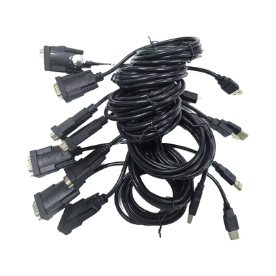 DB9 D-SUB 9-Pin Assemblage de câble coaxial VGA mâle-femme 0-180 Miniature PVC Jacket Moniteur haut-parleur Microphone Lecteur DVD 4K